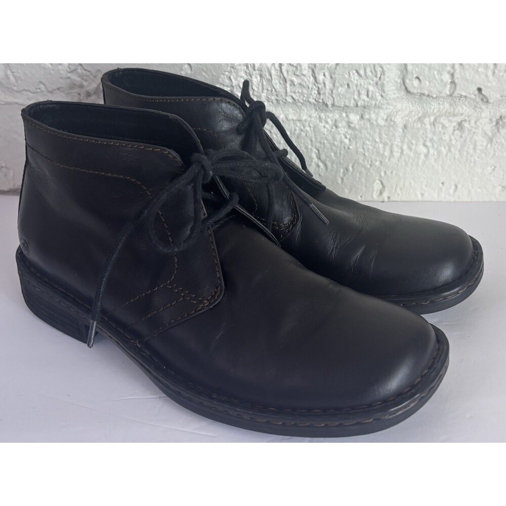 Born Harrison Chukka Boots Shoes Mens Size 8 Black Leather Casual Lace Up